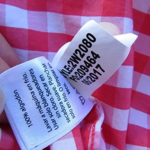 Vineyard Vines Gingham Button Up Shirt Relaxed Seabreeze Size 8 Style: 2W2080 - Picture 12 of 16